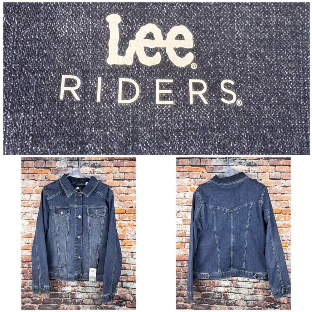 Lee Riders Women's XL Indigo Denim Trucker Blue Jean Jacket NWT